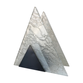 Metal lamp and triangular glass design 60 years