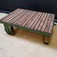 Coffee table, industrial trolley