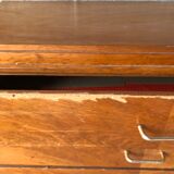 Vintage chest of drawers light oak compass feet