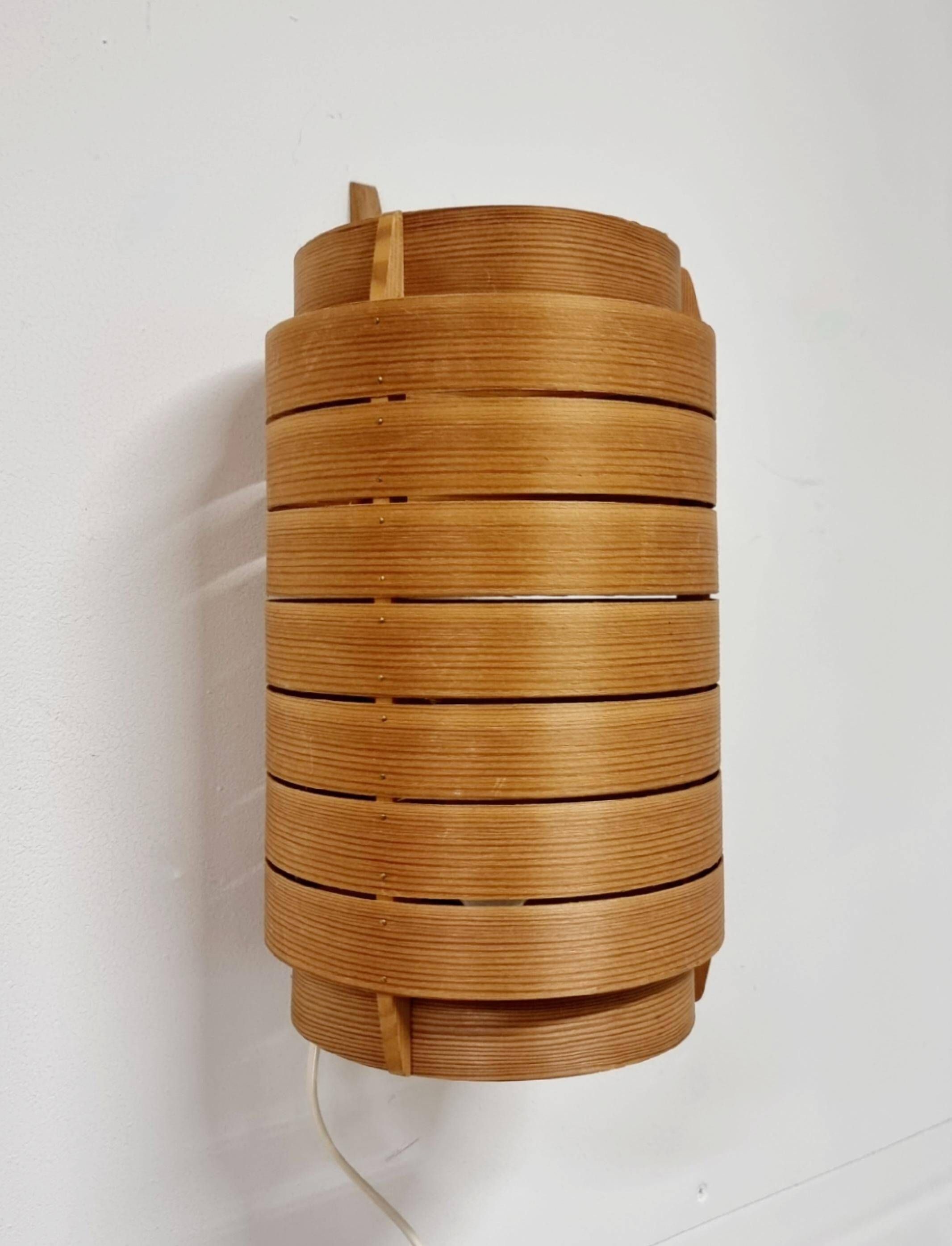 Large pine wall light by Hans Agne Jakobsson, Markaryd, Sweden, Modern Scandinavian.