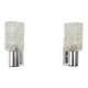 Pair of space age wall sconces, stainless steel and thick glass, 60s 70s