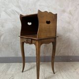 Small Louis XV wooden bedside table in country style