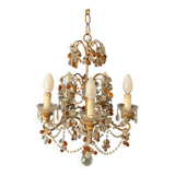 Two-tone crystal cage chandelier from the 1900s