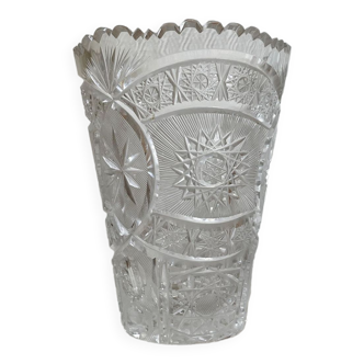 Art Deco Bohemian Crystal Vase