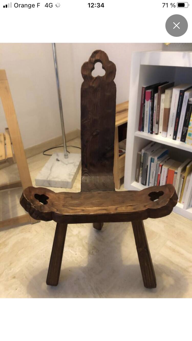 Brutalist tripod chair