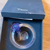 Daum France decorative bowl – Crystal paste – Blue flower – Brand