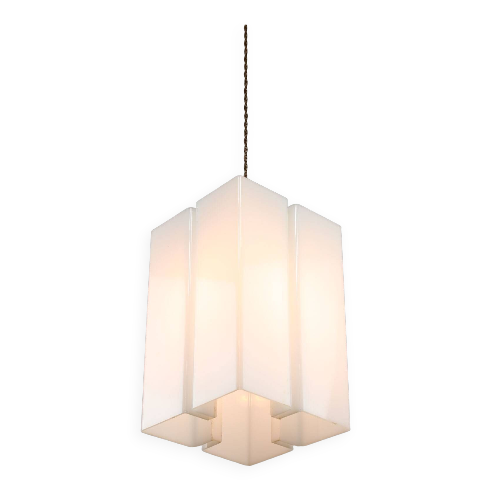 Vintage italian plexiglass tower pendant lamp