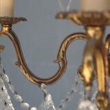 Gilded tassels time 1900 bronze chandelier
