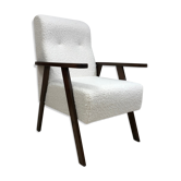 Vintage armchair in curly wool