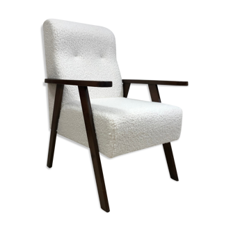Vintage armchair in curly wool