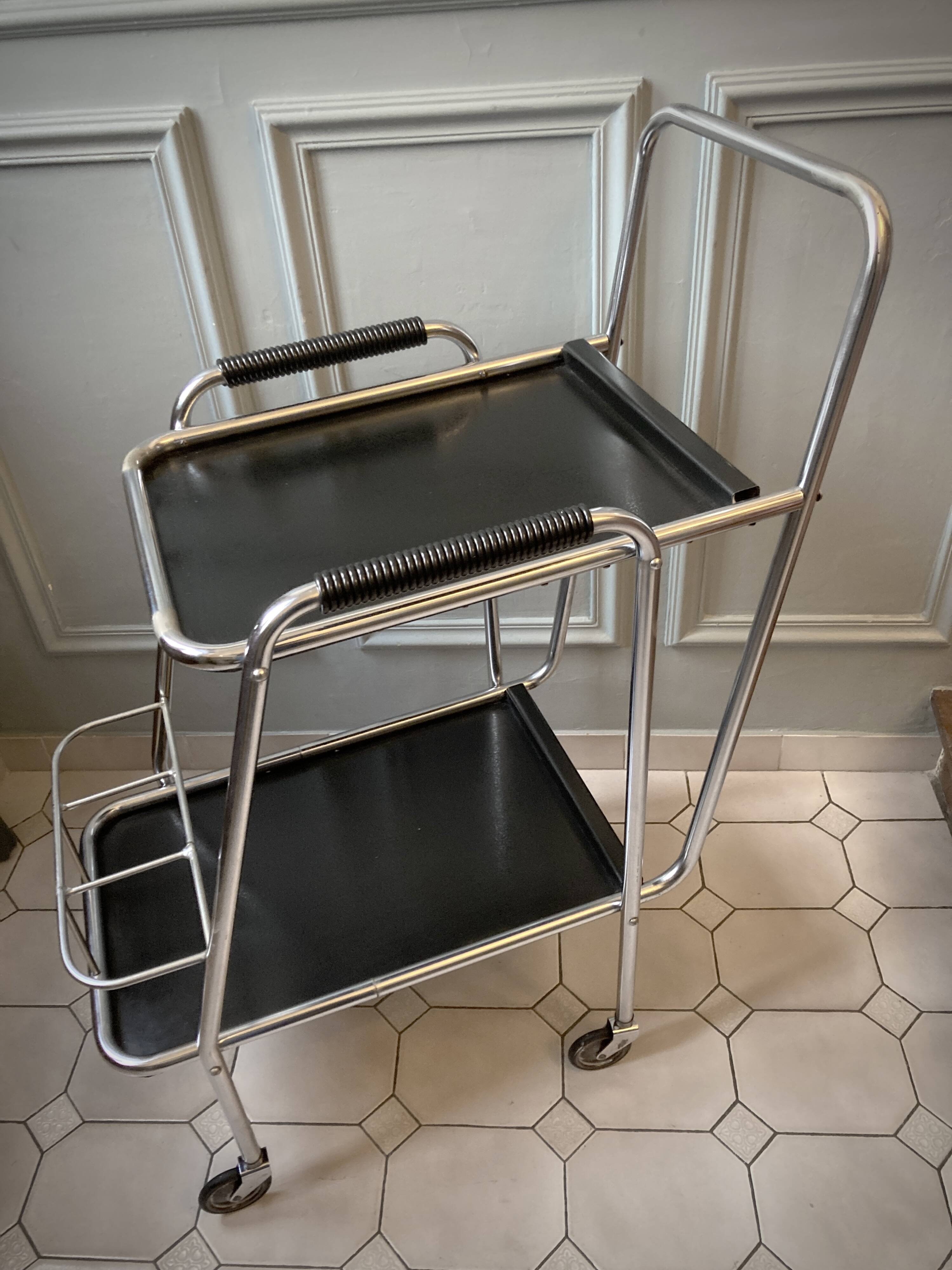 French Regency style metal serving trolley 1950