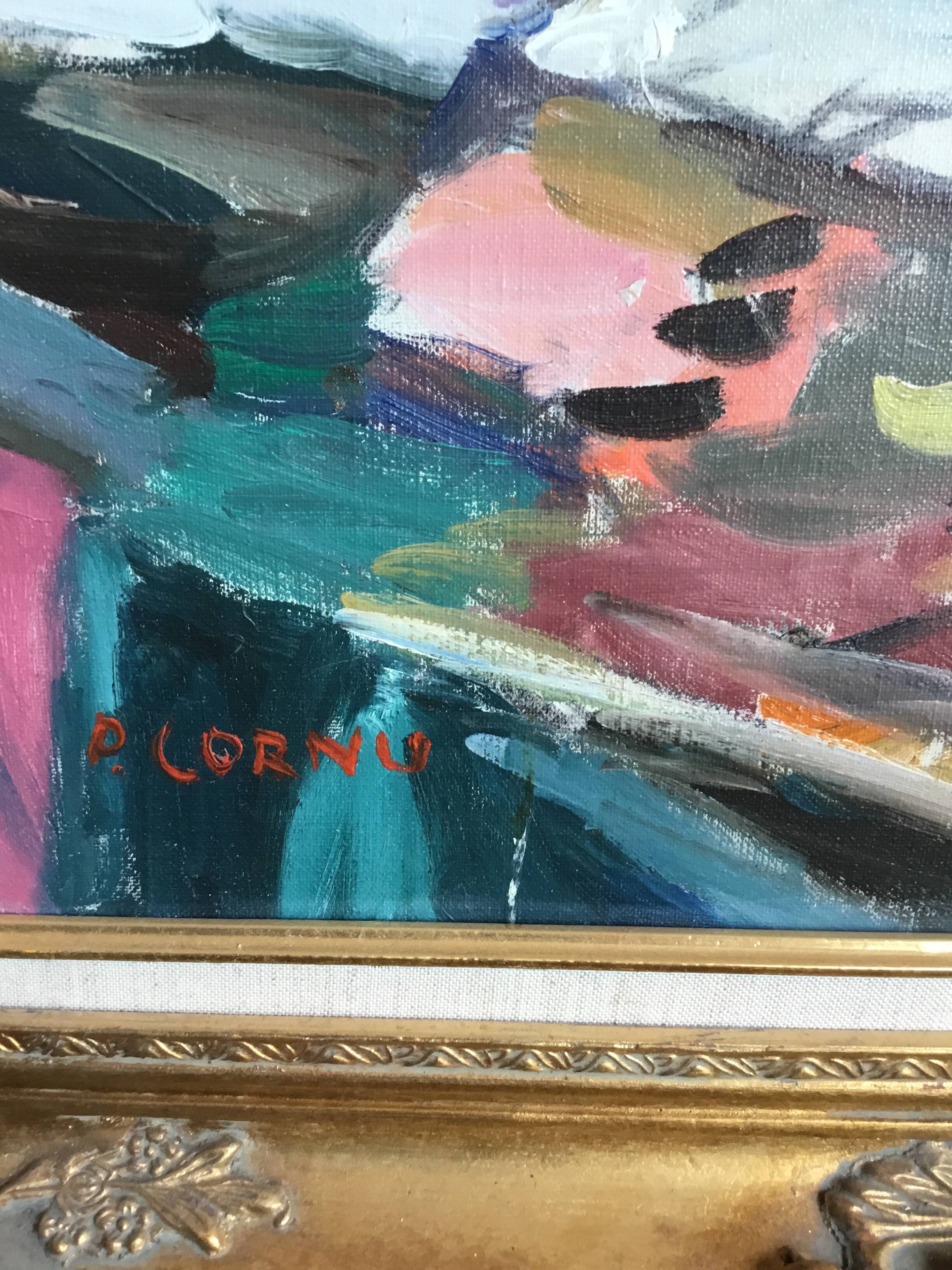 Pierre Cornu. 20th century. Portrait of a young woman reading. Oil on canvas