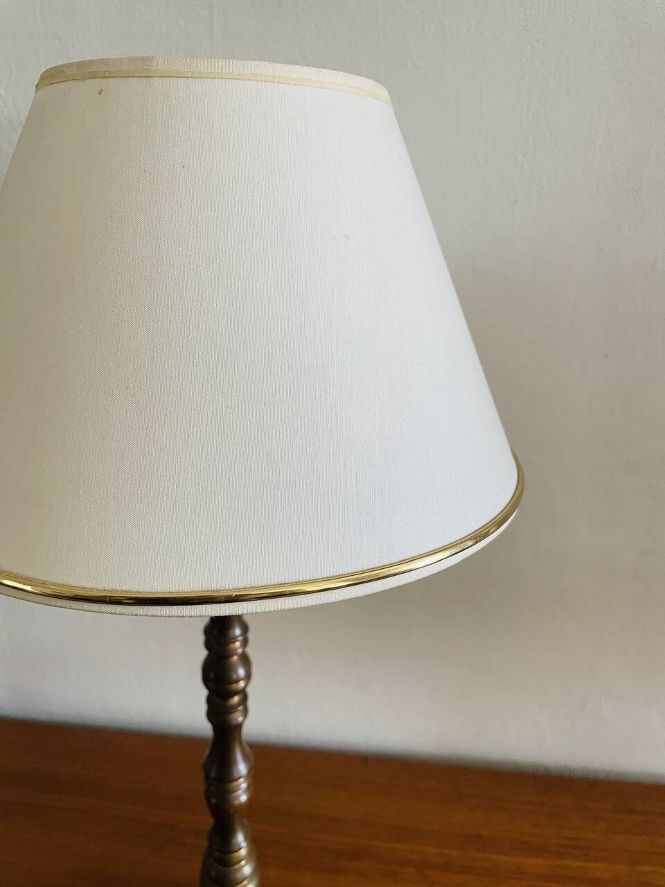Vintage brass table lamp, circa 1940s - 1950s