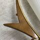 Pair of wall lights in brass, wood and opaline glass, 1950s/60s