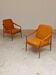 Paire de fauteuils Tchèque tissu chiné moutarde 1960