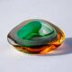 Vide poche Sommerso en verre de Murano vert et orange par Seguso, Italie, années 1970