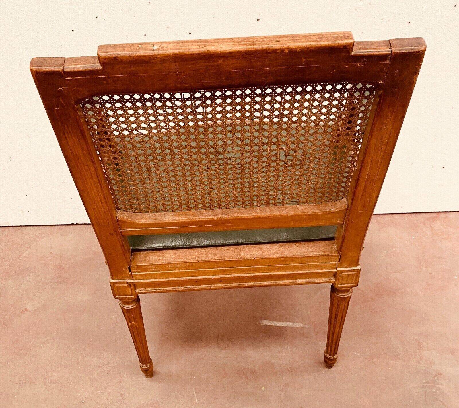 Louis XVI style office armchair in 19th century stained beech