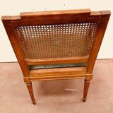 Fauteuil de bureau de style Louis XVI en hetre teinté XIX siècle