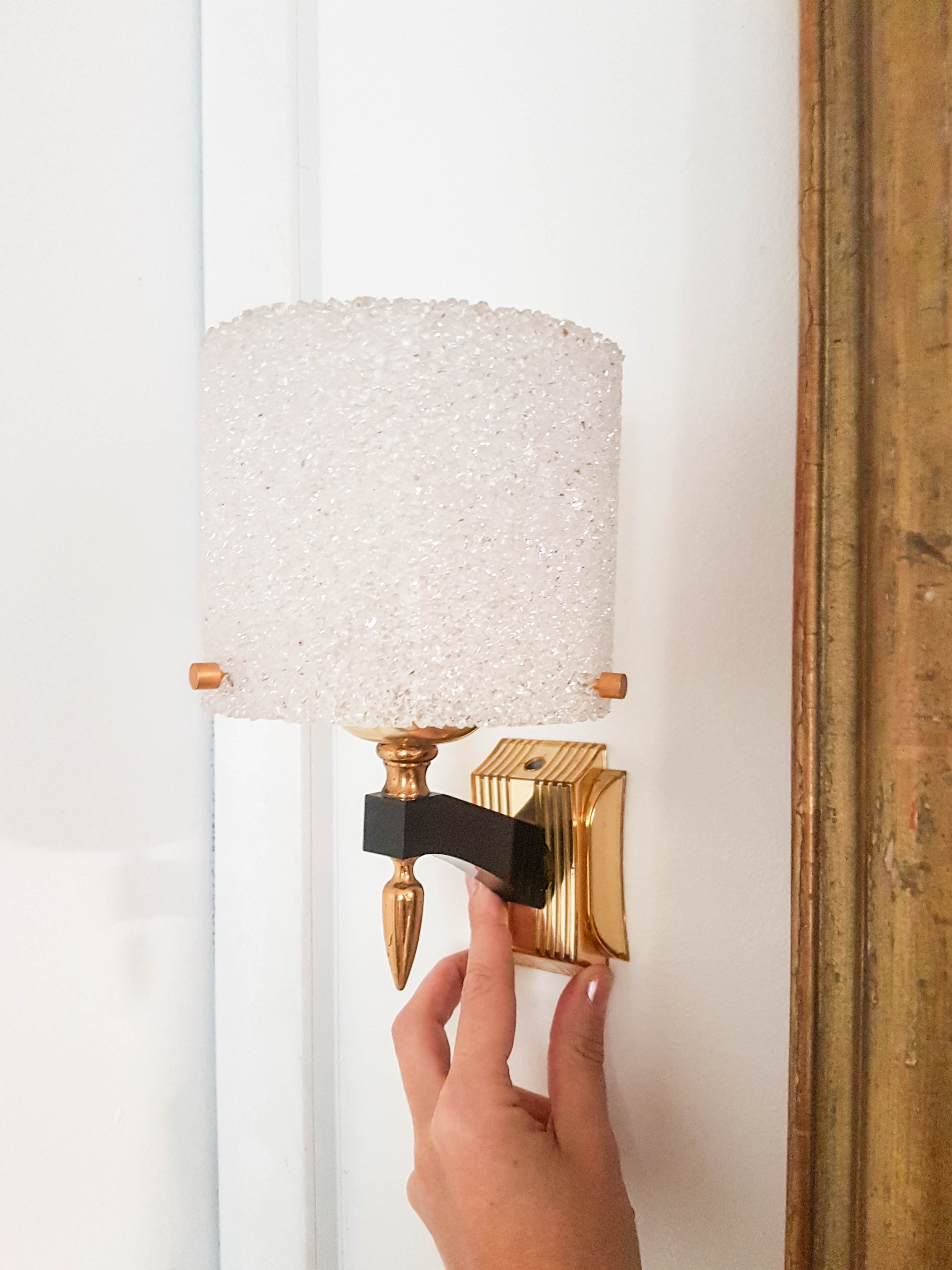 Wall sconce style vintage empire perspex granulated