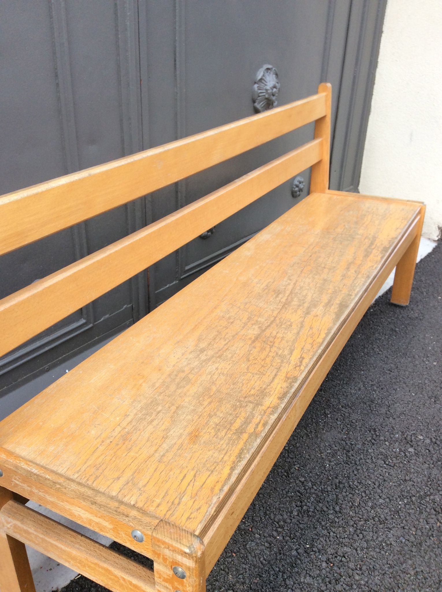 Mid-century vintage children's school bench