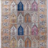 Vintage - Tapis en soie noué à la main du Cachemire