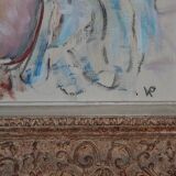 Portrait young woman Vincent Roux (1928-1991) oil on panel 83x72 cm SB