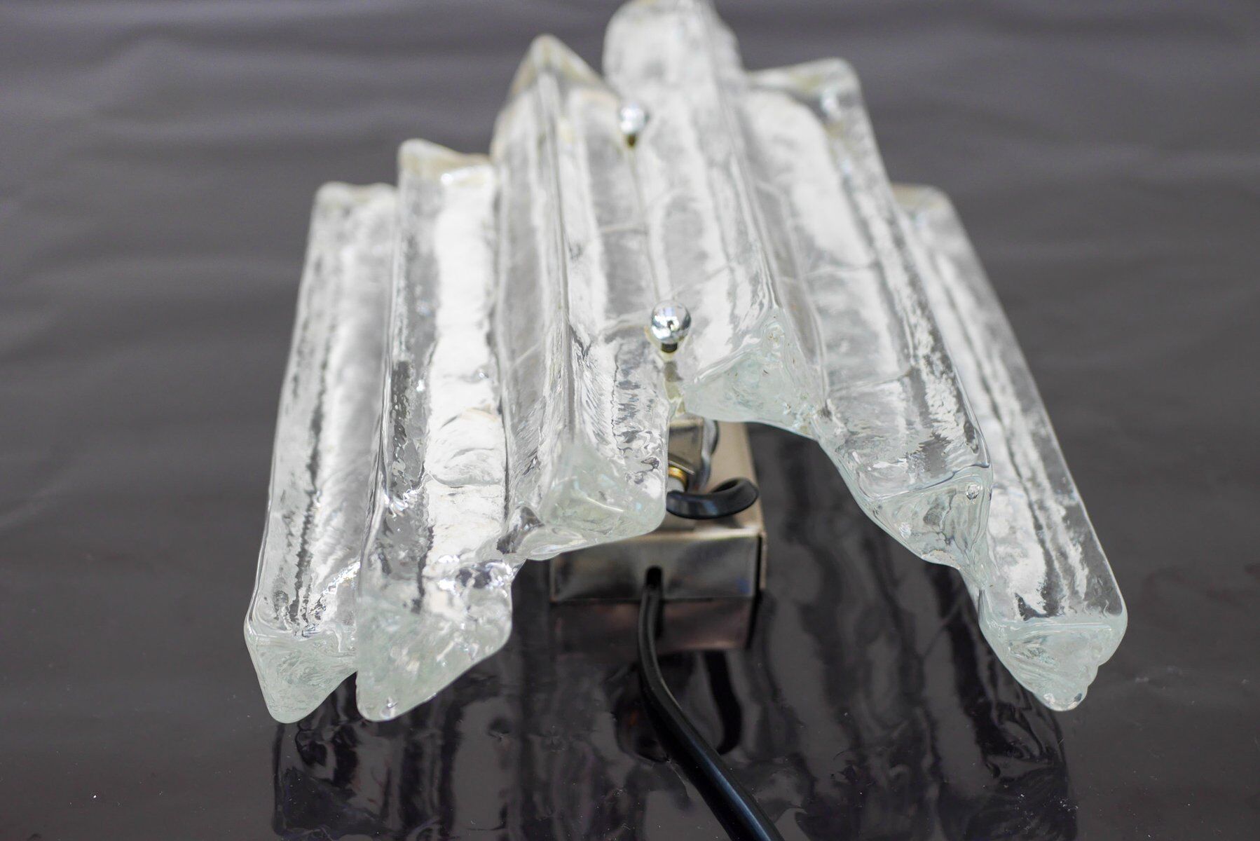German glass wall sconce from Fischer Leuchten, 1970s