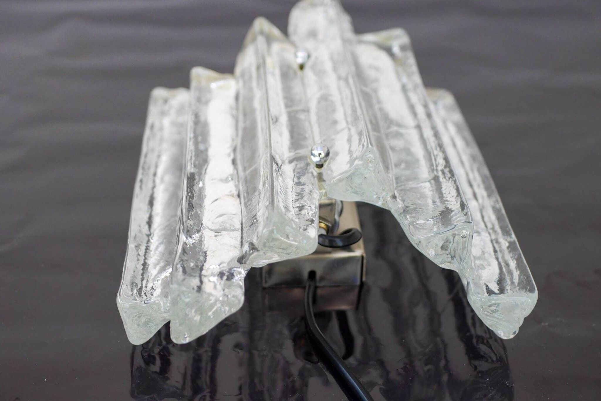 German glass wall sconce from Fischer Leuchten, 1970s