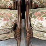 Pair of convertible armchairs, Lous XV style bergères