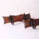 wood and wrought iron coat racks, set of two