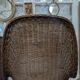 Large woven rattan armchair