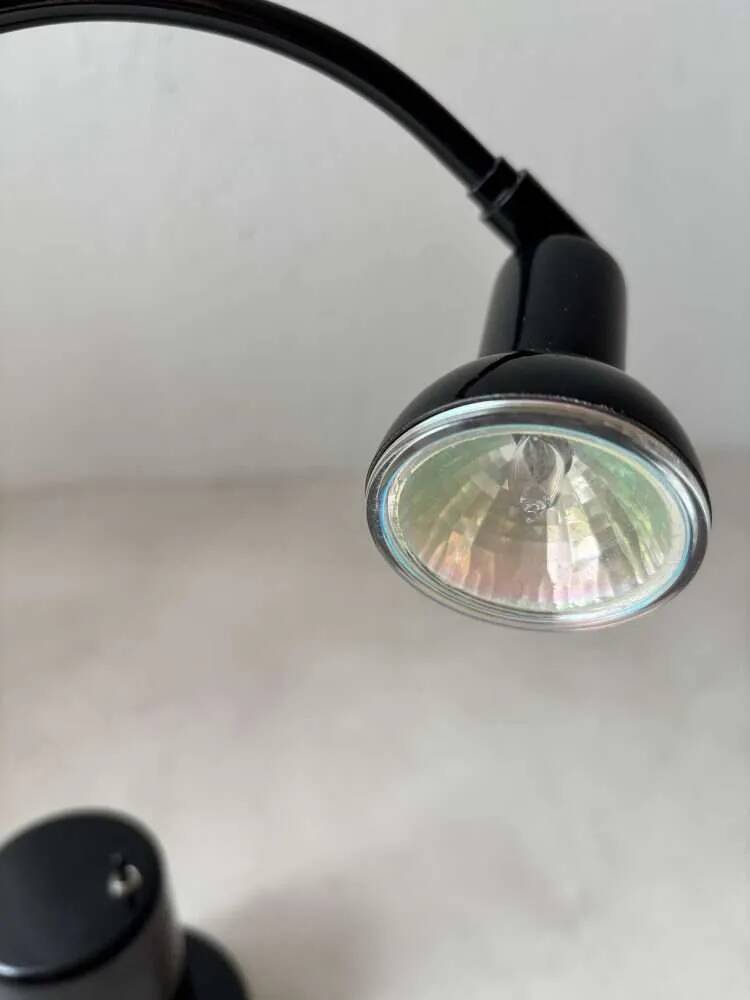 Minimalist Memphis design arc table lamp from the 80s.