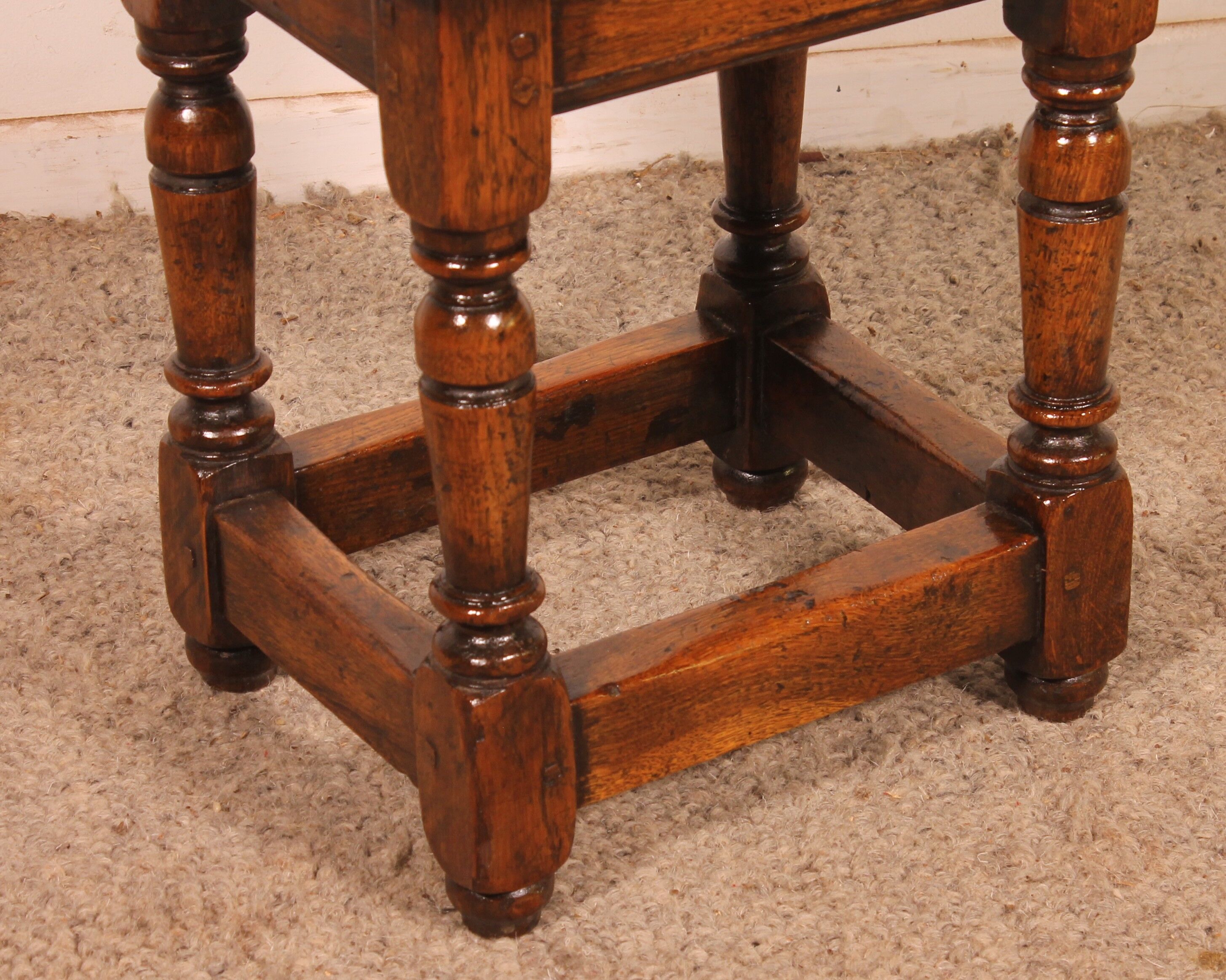 oak stool - 19th century