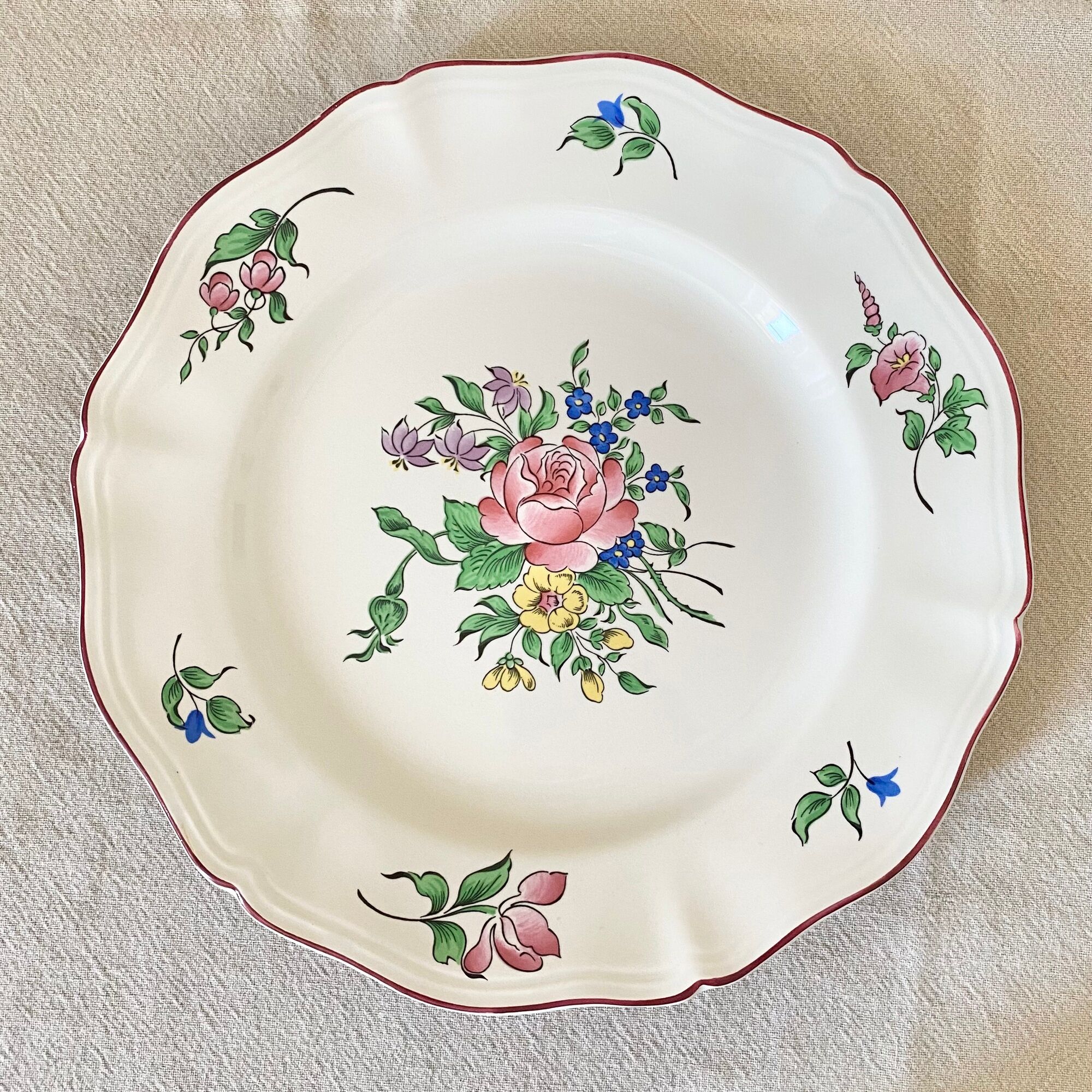 Set of 4 flat plates lunéville