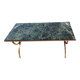 Vintage coffee table in green marble and brass in the style of Maison Jansen.