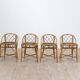 Series of 4 rattan chairs, France, 1960