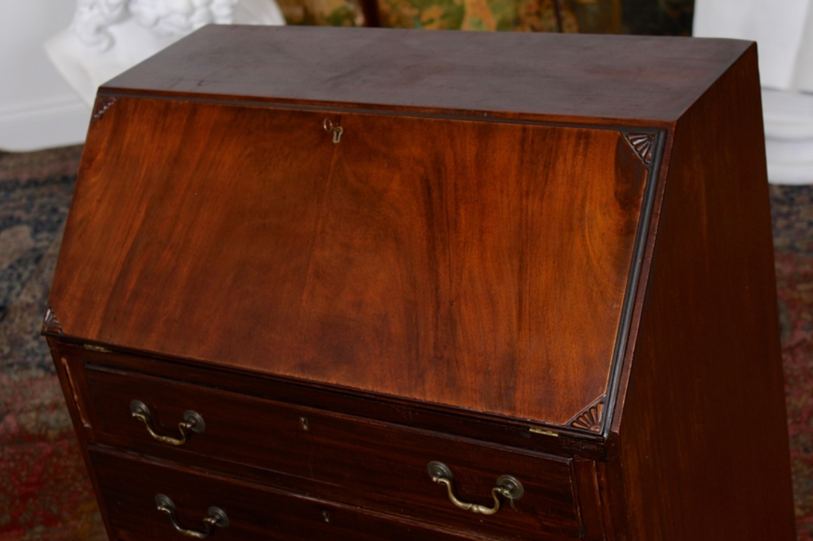 Antique Edwardian carved mahogany desk