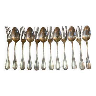 12 couverts anciens Ercuis métal argenté