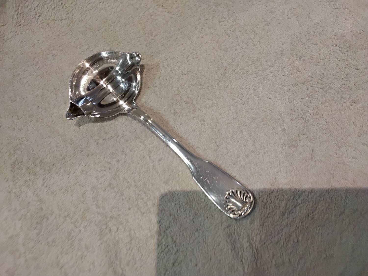 Louche gras maigre métal argenté orfèvre Christofle vendome 18,3cm