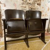 Double wooden cinema seats