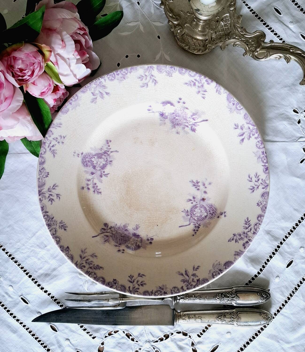 Antique iron earthenware dish