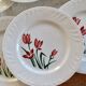 6 vintage dessert plates Badonviller model Crocus