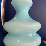 Vintage pendant lamp in blue opaline