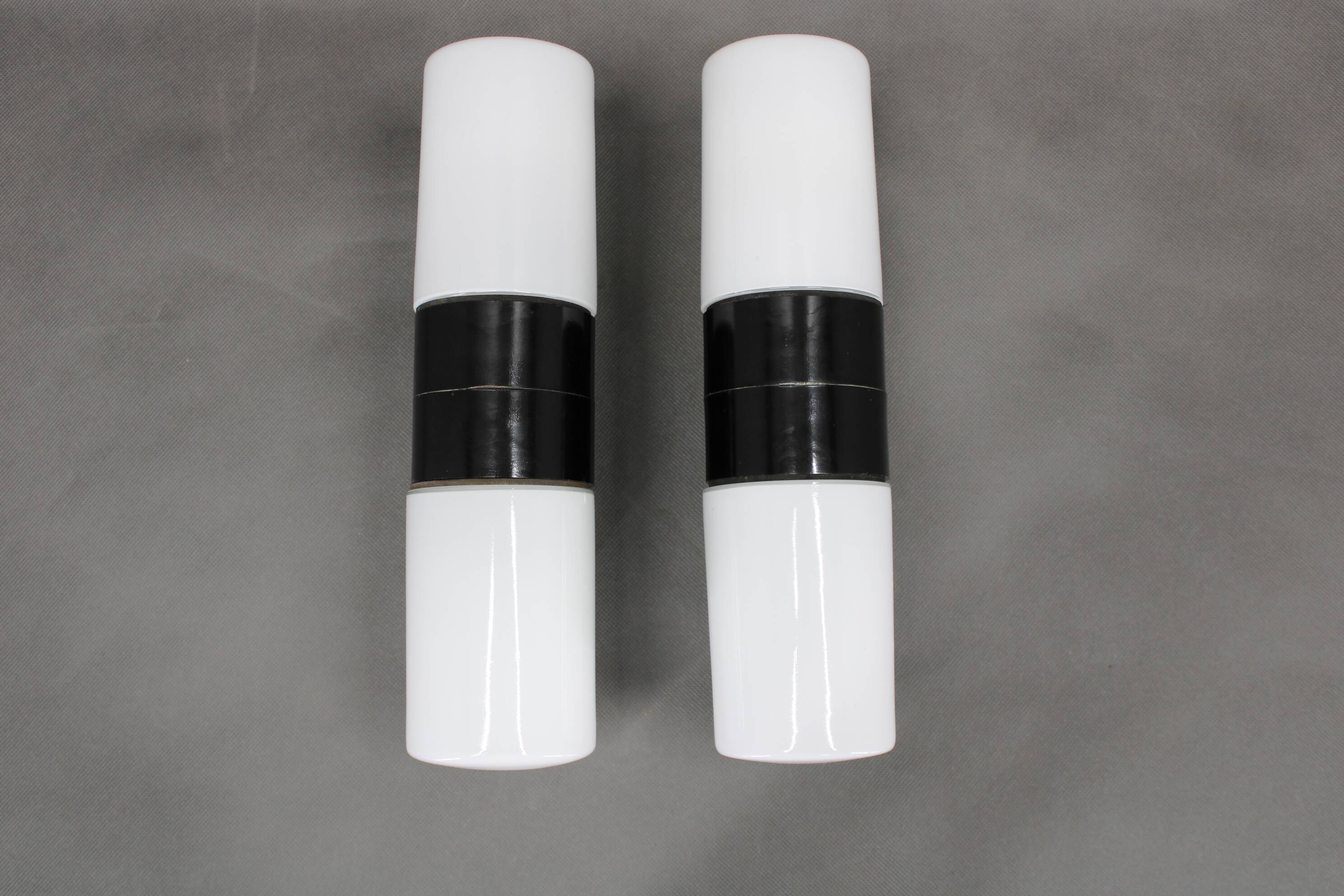 1960s Set of Two Glass/Bakelite Wall Lights , Czechoslovakia