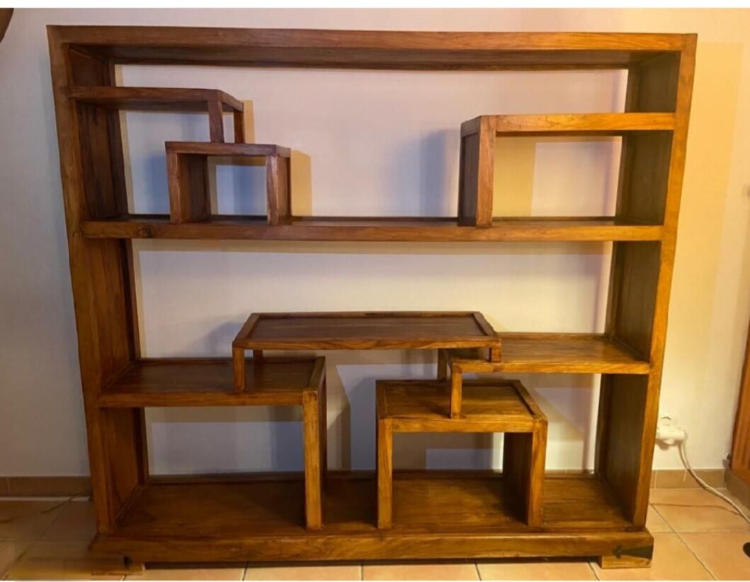 Teak wood shelf cabinet