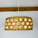 Suspension rattan and palm leaves chic jungle style