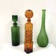 Amber carafe from Empoli from the 1960s - Quatrefoil