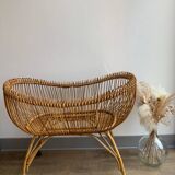 Berceau moise en rotin vintage
