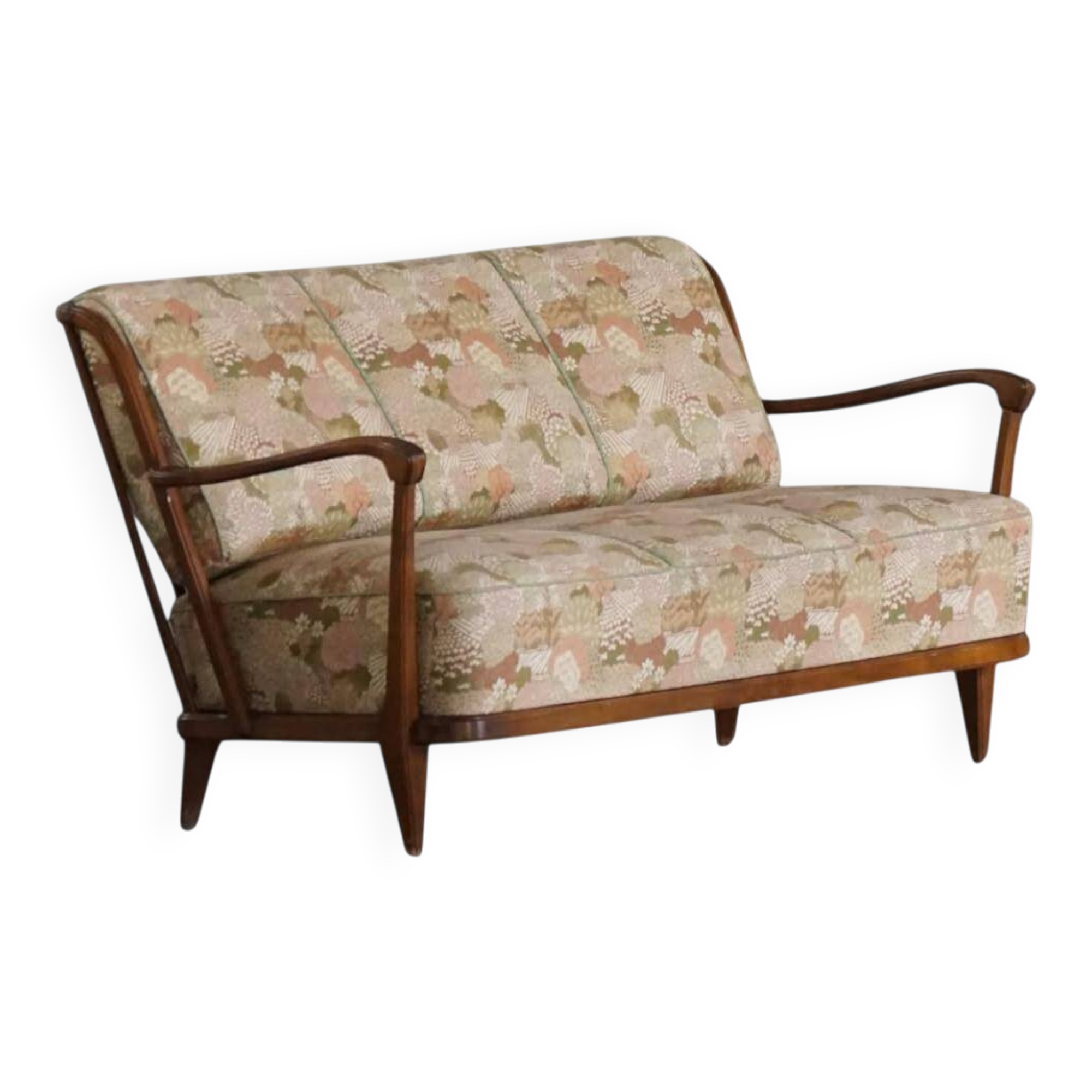 Svante Skogh, freestanding canapé in floral fabric, modern Swedish, 1940s