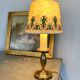 Brass lamp, 2 M new fabric cable, painted lampshade